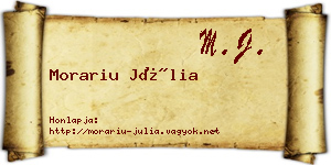Morariu Júlia névjegykártya